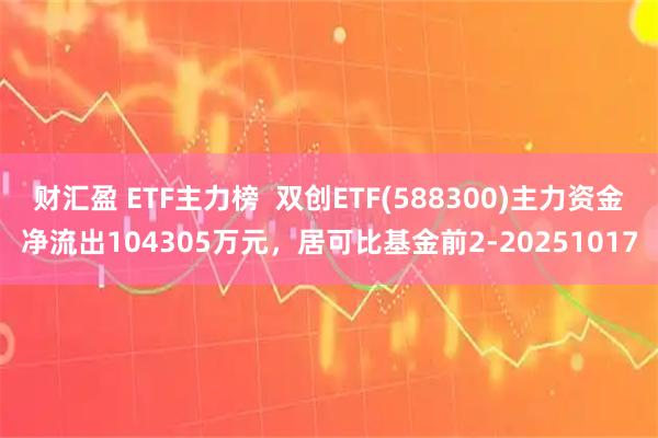 财汇盈 ETF主力榜  双创ETF(588300)主力资金净流出104305万元，居可比基金前2-20251017