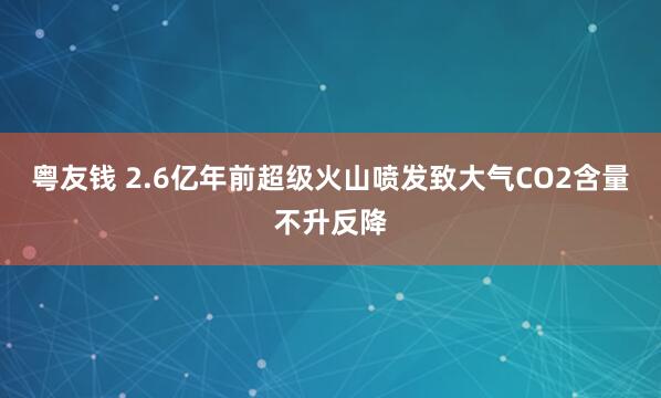 粤友钱 2.6亿年前超级火山喷发致大气CO2含量不升反降